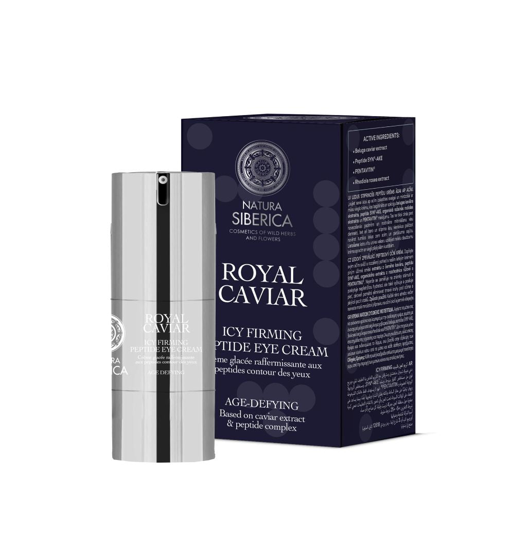 Natura Siberica Royal Caviar Icy Firming Peptide Eye Cream 15ml | Firmer, Brighter-Looking Eyes