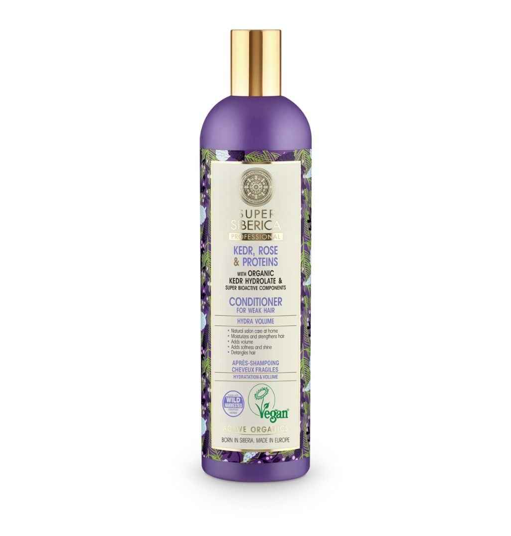 Natura Siberica Super Siberica Kedr Rose & Proteins Conditioner 400ml | Root Volume and Glossy Shine