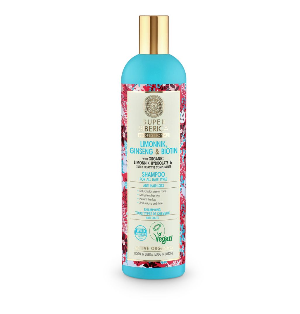 Natura Siberica Super Siberica Limonnik Ginseng & Biotin Shampoo 400ml | Thicker-Looking, Brilliant Hair