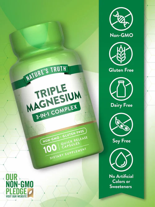 Nature's Truth Triple Magnesium Complex 420 mg, 100 Capsules – product photo