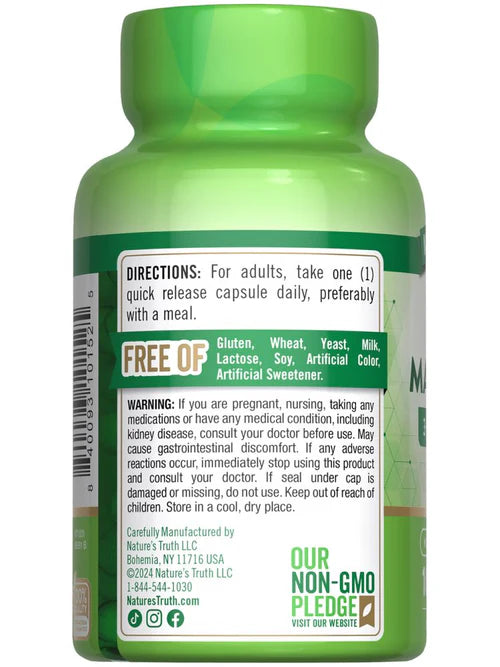 Nature's Truth Triple Magnesium Complex 420 mg, 100 Capsules – product photo
