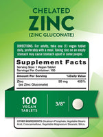 Nature's Truth Zinc Gluconate 50 mg Chelated, 100 Tablets – product photo