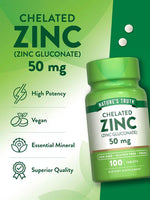 Nature's Truth Zinc Gluconate 50 mg Chelated, 100 Tablets – product photo