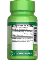 Nature's Truth Zinc Gluconate 50 mg Chelated, 100 Tablets – product photo