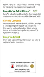 Natures Aid 3-in-1 Natural Formula, 60 Capsules | Garcinia, Green Coffee & Green Tea Extracts – product photo