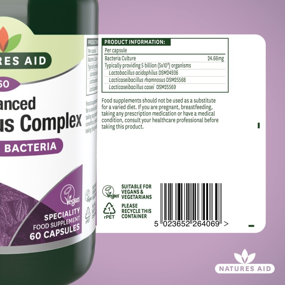 Natures Aid Acidophilus Complex, 60 Capsules – product photo
