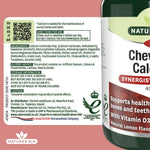 Natures Aid Chewable Calcium 400 mg, 60 Chewable Tablets | Lemon-Flavoured Calcium with Vitamin D3 – product photo