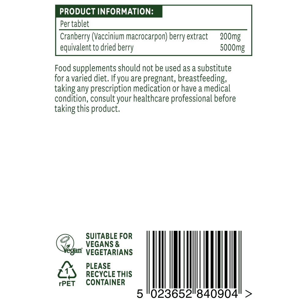Natures Aid Cranberry 5000 mg, 30 Tablets | Concentrated Cranberry Extract – product photo