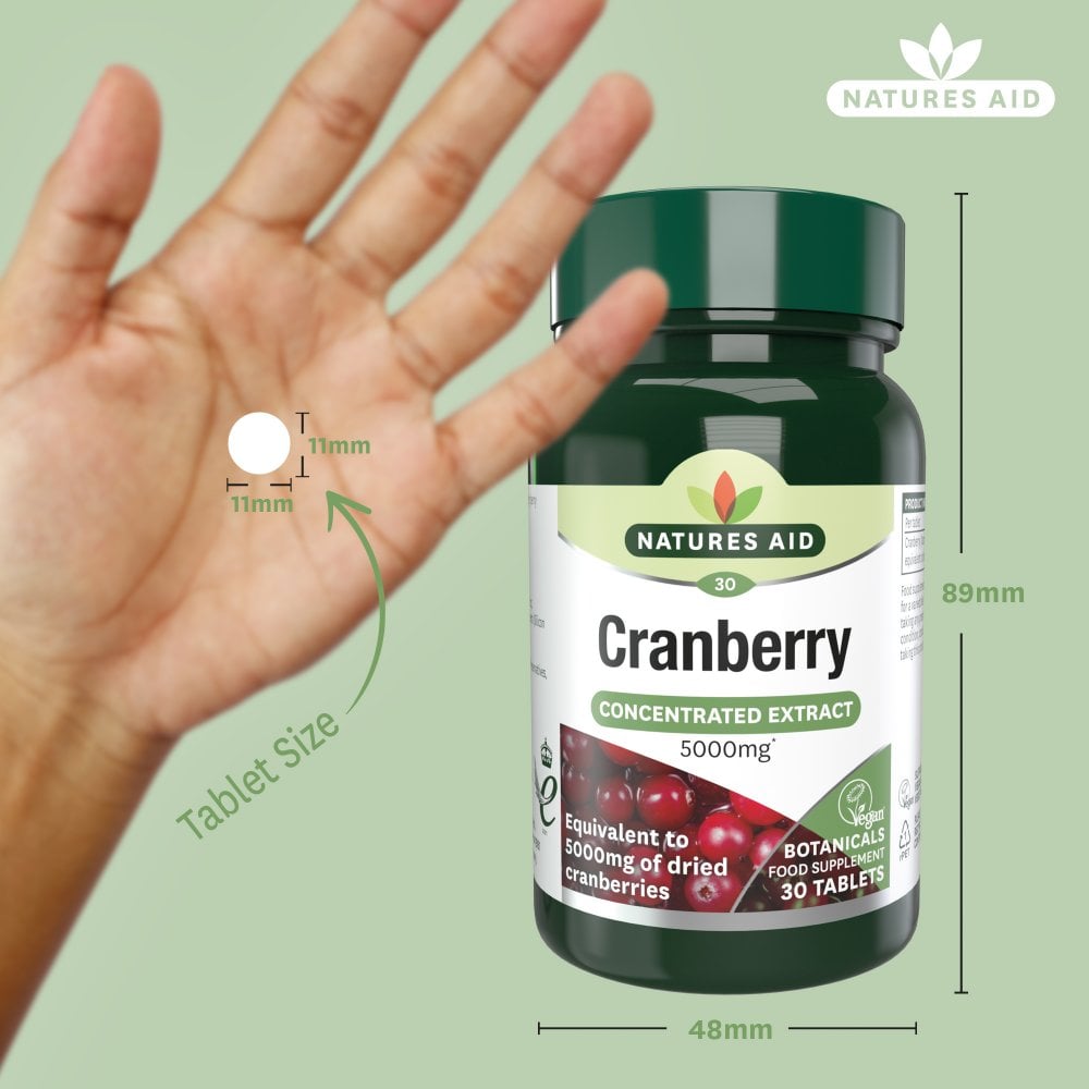 Natures Aid Cranberry 5000 mg, 30 Tablets | Concentrated Cranberry Extract – product photo
