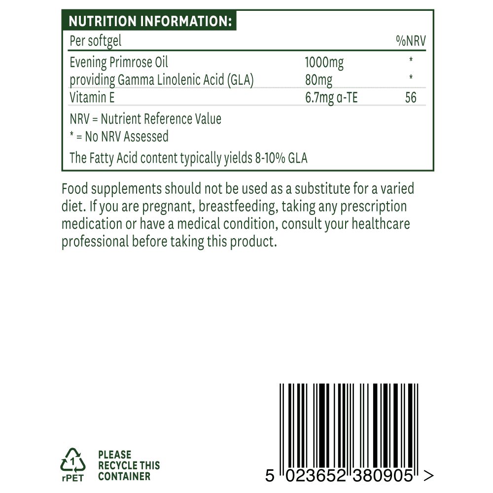 Natures Aid Evening Primrose Oil 1000 mg, 90 Softgels | Cold-Pressed Oil with GLA & Vitamin E – product photo