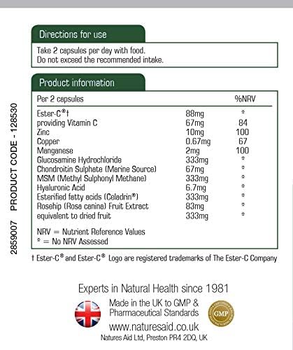 Natures Aid Joint Support Plus, 90 Capsules | Six Joint Nutrients in One Capsule – product photo
