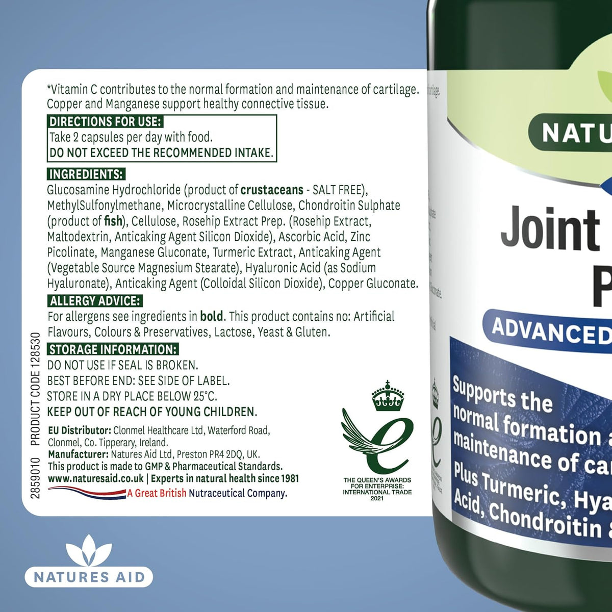Natures Aid Joint Support Plus, 90 Capsules | Six Joint Nutrients in One Capsule – product photo