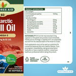 Natures Aid Krill Oil (Superba) 500 mg, 60 Softgels | Antarctic Krill Oil with Omega-3 & Astaxanthin – product photo