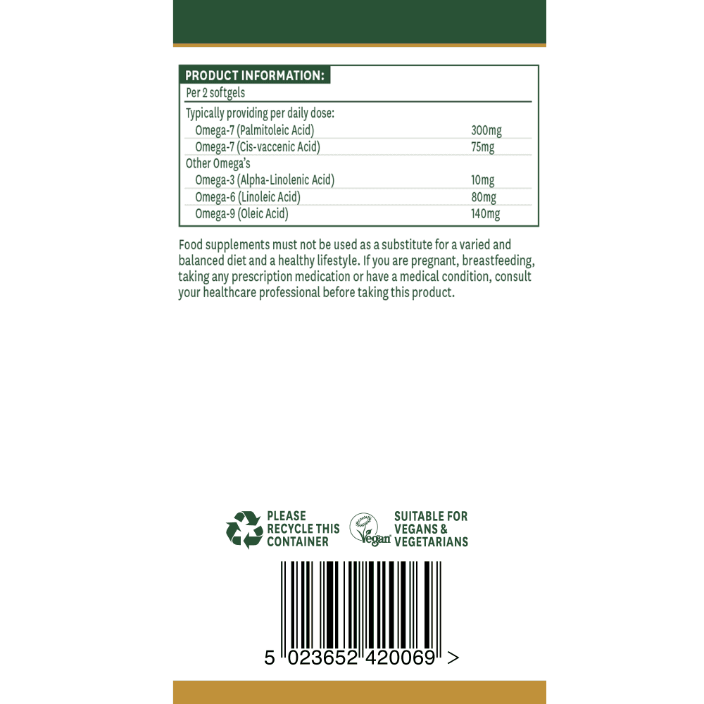Natures Aid Sea Buckthorn Oil 500 mg, 60 Softgels | Plant Source of Omega-7 – product photo
