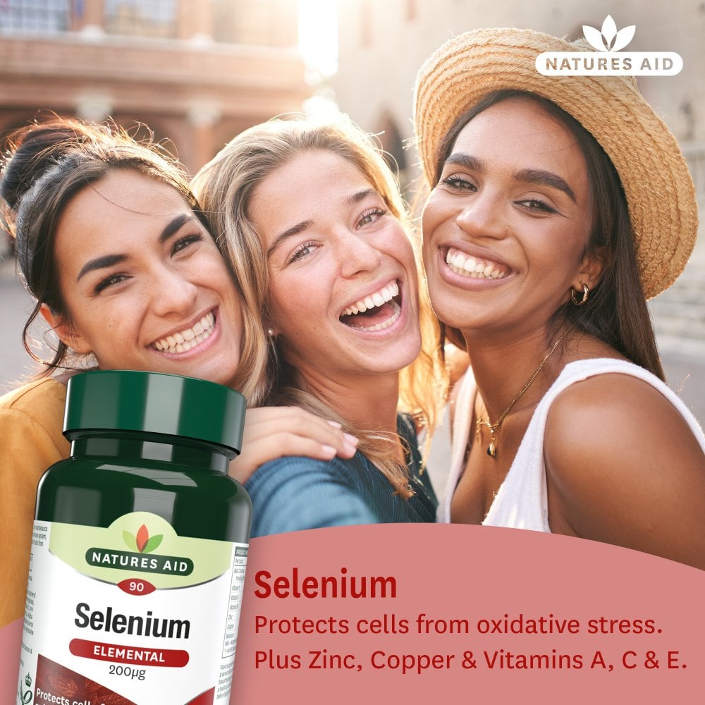 Natures Aid Selenium 200mcg 200 µg, 90 Tablets | Selenium with Antioxidant Vitamins – product photo