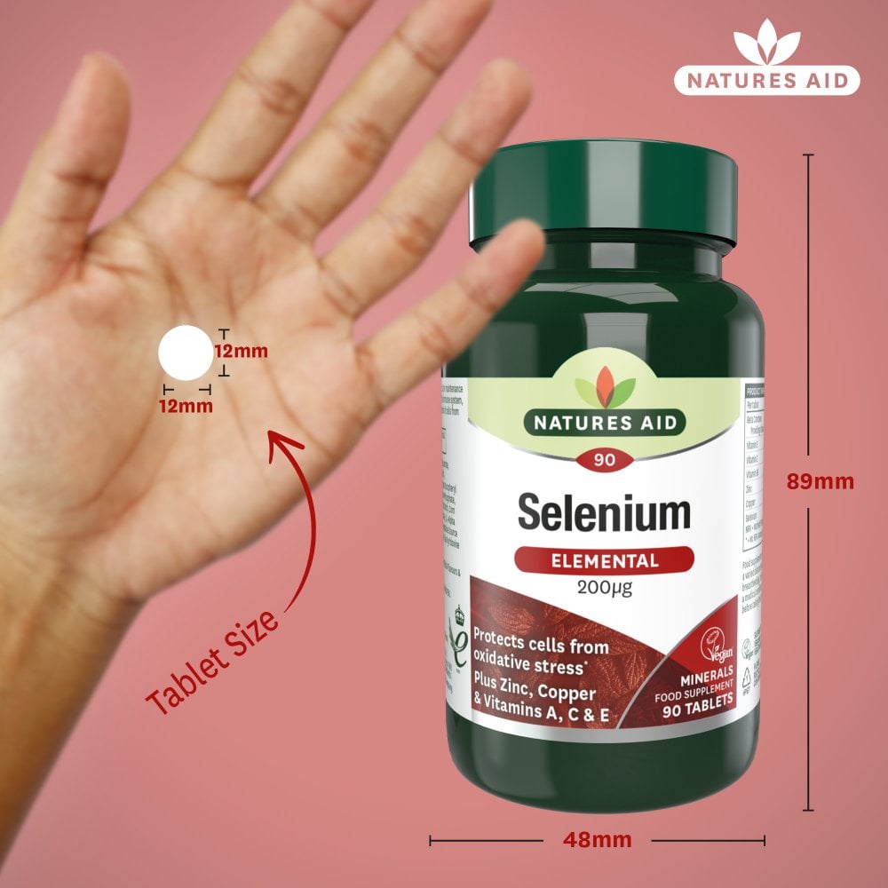 Natures Aid Selenium 200mcg 200 µg, 90 Tablets | Selenium with Antioxidant Vitamins – product photo