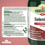 Natures Aid Selenium 200mcg 200 µg, 90 Tablets | Selenium with Antioxidant Vitamins – product photo