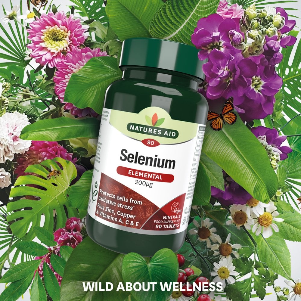 Natures Aid Selenium 200mcg 200 µg, 90 Tablets | Selenium with Antioxidant Vitamins – product photo