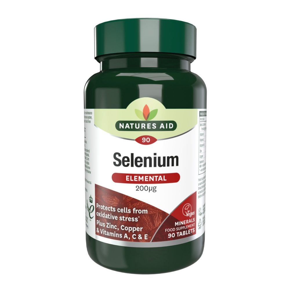 Natures Aid Selenium 200mcg 200 µg, 90 Tablets | Selenium with Antioxidant Vitamins