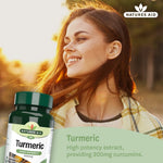Natures Aid Turmeric High Potency 8200 mg, 60 Vegetable Capsules | 95% Curcumin Extract with Whole-Herb Turmeric – product photo