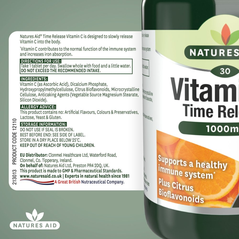Natures Aid Vitamin C 1000mg Time Release, 30 Tablets – product photo