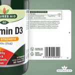 Natures Aid Vitamin D3 1000IU 1000 IU, 90 Tablets | Higher-Strength Vitamin D3 Tablet – product photo