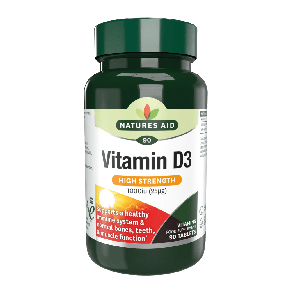 Natures Aid Vitamin D3 1000IU 1000 IU, 90 Tablets | Higher-Strength Vitamin D3 Tablet
