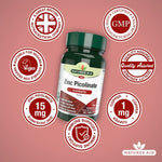 Natures Aid Zinc Picolinate 15 mg, 30 Tablets | Elemental Zinc 15 mg with Copper – product photo