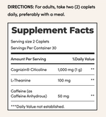 Nature's Bounty Active Mind 1000 mg Cognizin, 60 Tablets | Caffeine and L-Theanine with Cognizin – product photo