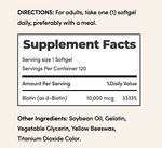 Nature's Bounty Biotin 10000 mcg, 120 Softgels | Biotin for Hair, Skin and Energy Metabolism – product photo