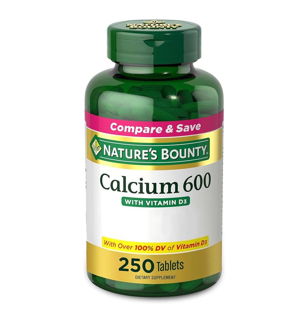 Nature's Bounty Calcium + Vitamin D3 600 mg + 20 mcg (800 IU), 250 Tablets | Calcium 600 mg with Vitamin D3 800 IU