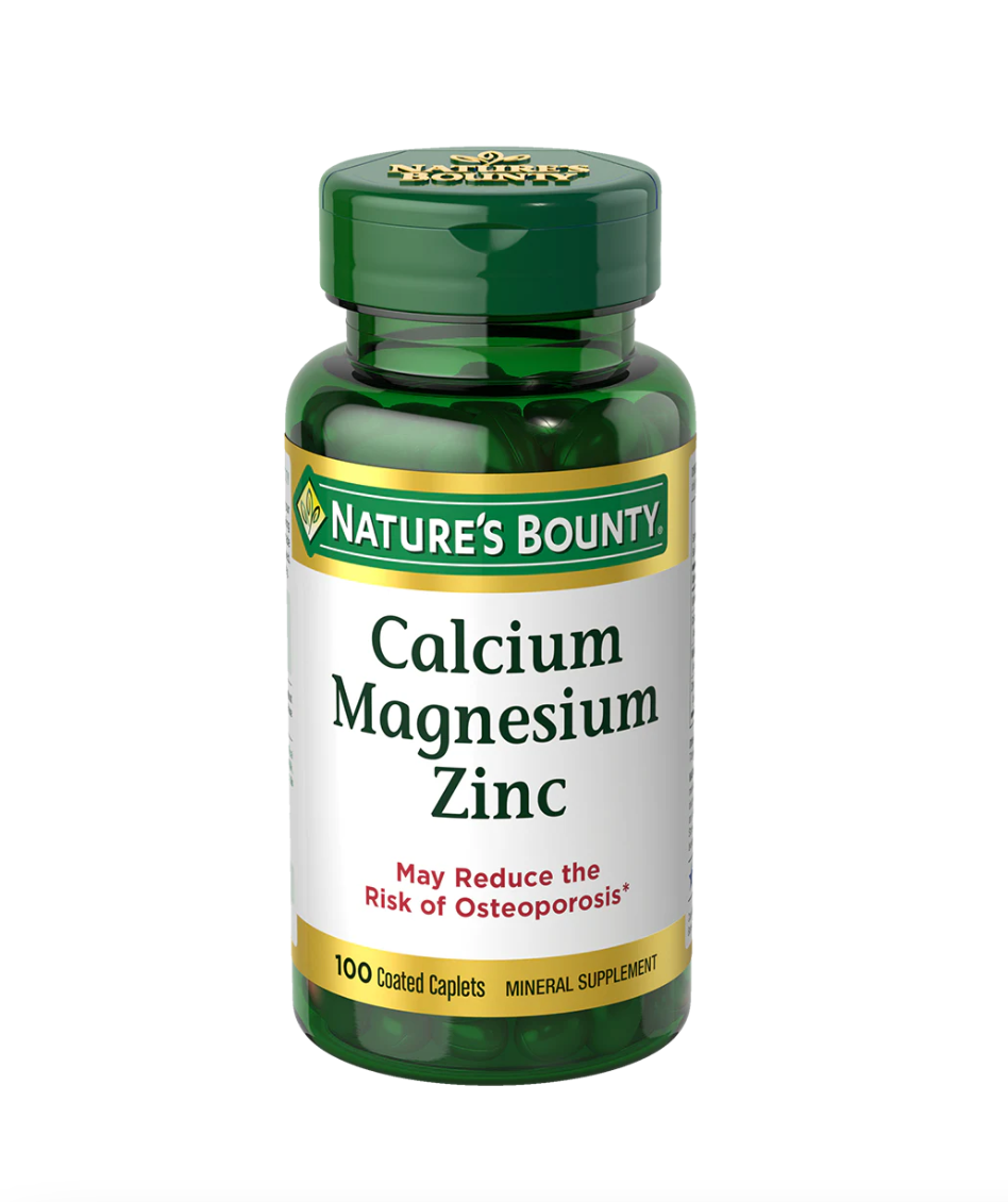 Nature's Bounty Calcium Magnesium Zinc, 100 Tablets | Calcium, Magnesium and Zinc Mineral Formula