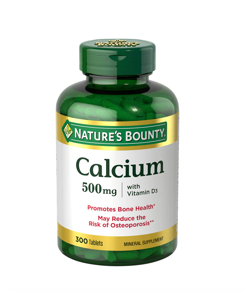 Nature's Bounty Calcium Plus Vitamin D3 500 mg, 300 Tablets | Calcium 500 mg with Vitamin D3