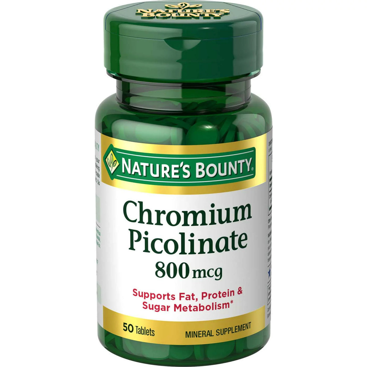Nature's Bounty Chromium Picolinate 800 mcg, 50 Tablets | Chromium Picolinate 800 mcg
