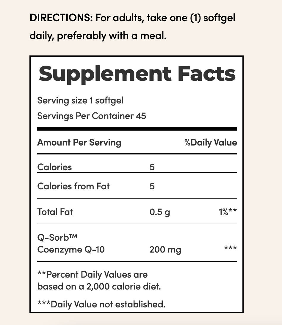 Nature's Bounty Co-Q10 200 mg, 45 Softgels | Q-Sorb™ Coenzyme Q10 200 mg – product photo