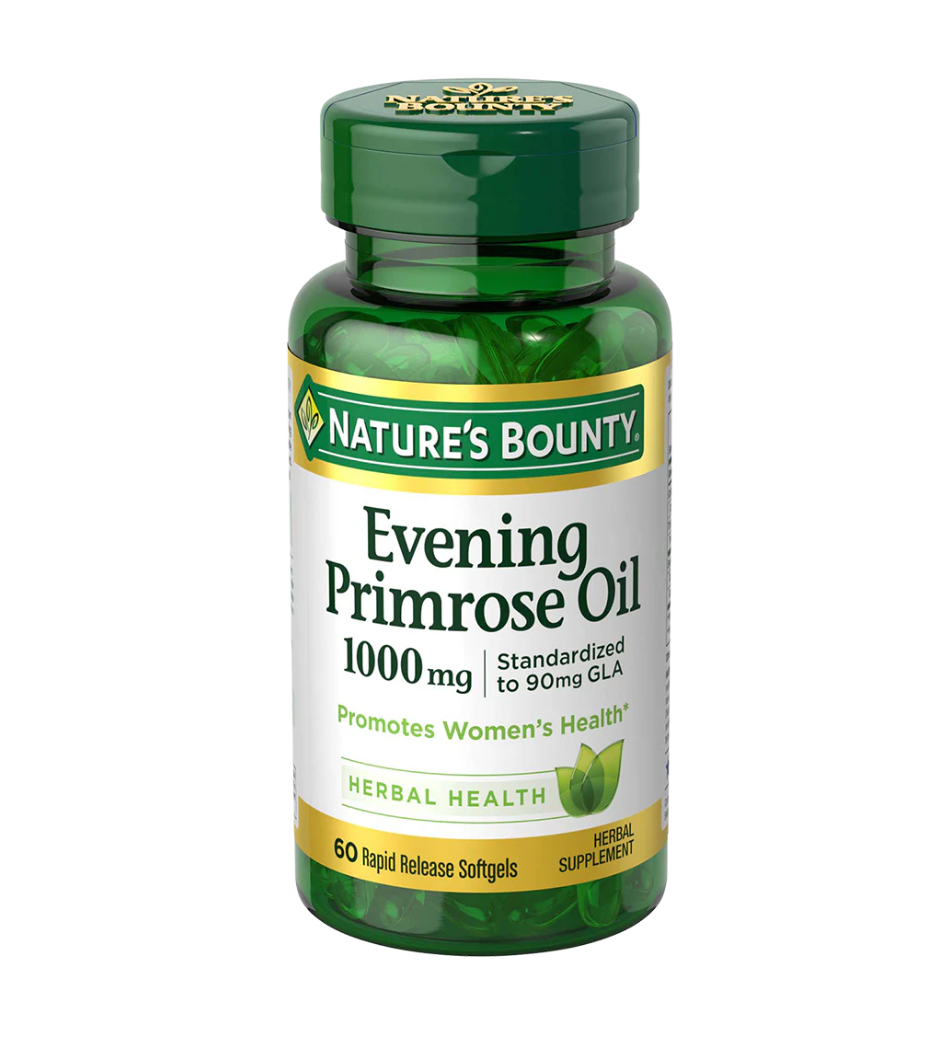 Nature's Bounty Evening Primrose Oil 1000 mg, 60 Softgels | Evening Primrose Oil Standardised to 90 mg GLA