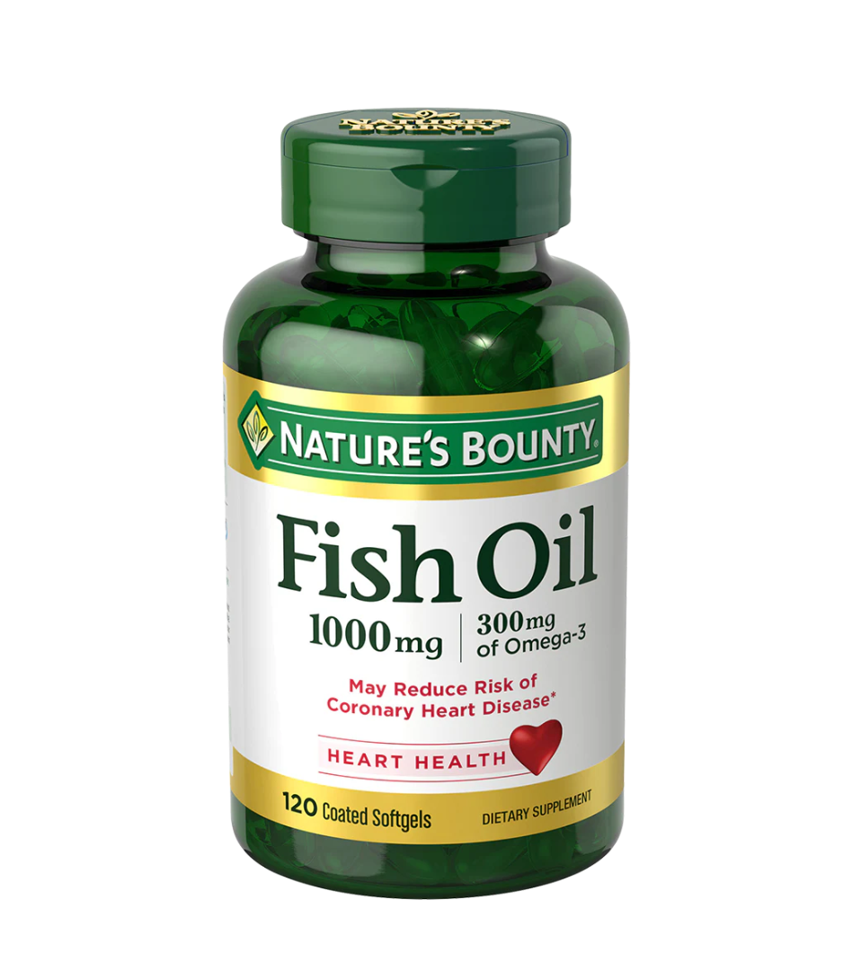 Nature's Bounty Fish Oil 1000 mg, 120 Softgels | Fish Oil with 300 mg Omega-3