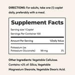 Nature's Bounty Potassium Gluconate 99 mg, 100 Tablets | Potassium Gluconate 99 mg – product photo
