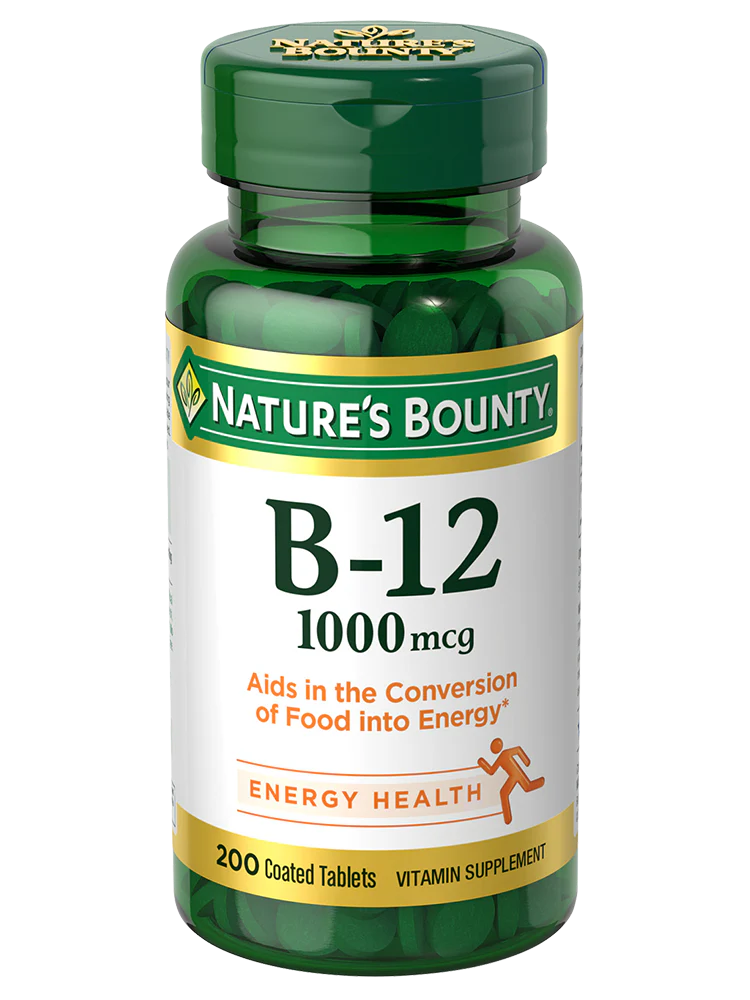 Nature's Bounty Vitamin B12 1000 mcg, 200 Tablets | Vitamin B12 1000 mcg Coated Tablets