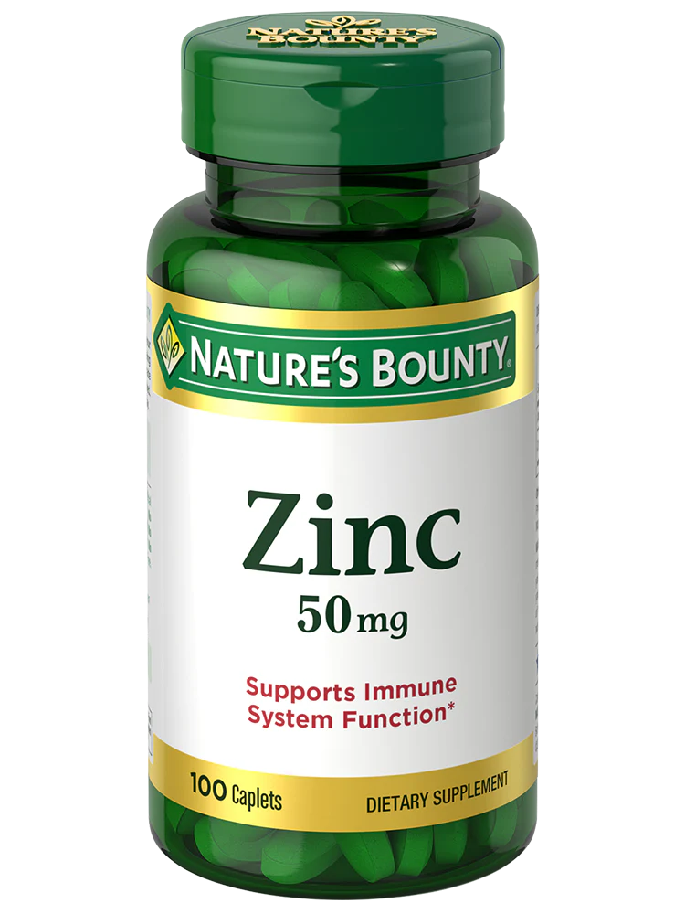 Nature's Bounty Zinc 50 mg, 100 Tablets | Zinc 50 mg (as Zinc Gluconate)