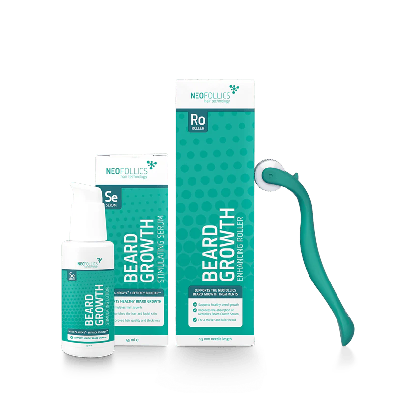 Neofollics Beard Growth Kit 45ml | Beard Care Serum And Roller – product photo