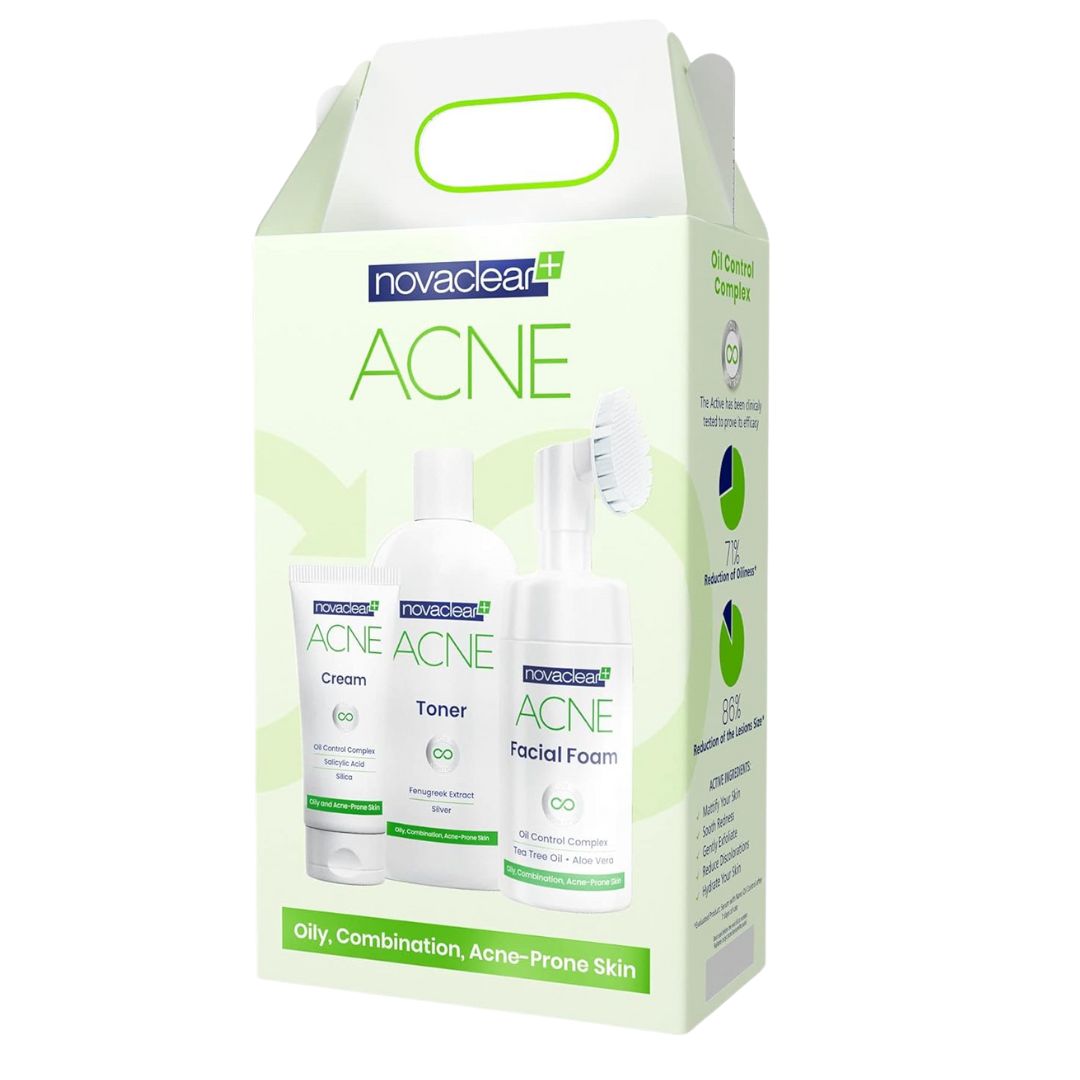 Novaclear Acne Kit Skincare Set 40g + 100ml + 150ml | Complete Oil-Control Routine