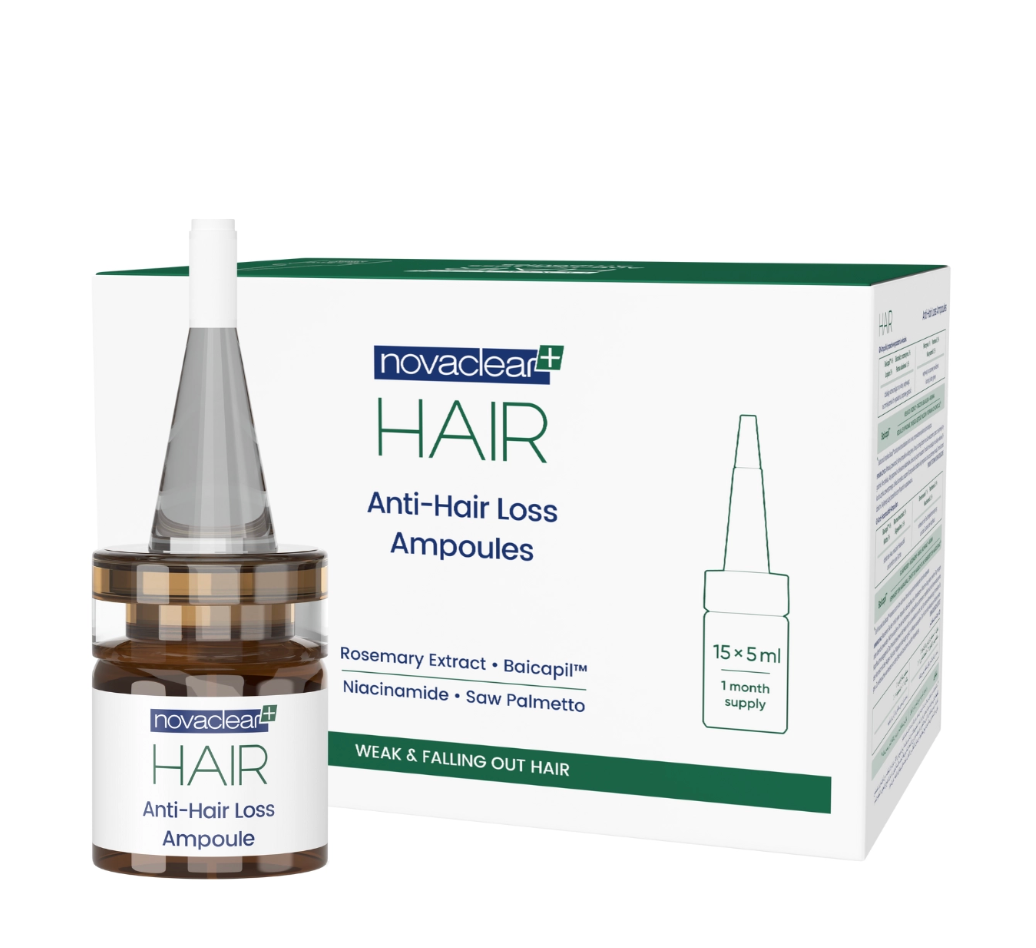 Novaclear Hair Anti-Hair Loss Ampoules 15 x 5ml | Stronger, Denser-Looking Hair