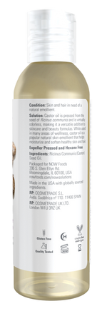 NOW Castor Oil Versatile Skin Care 118ml | Pure Multi-Purpose Skin Softener – product photo