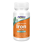 NOW Iron 36 mg Double Strength, 30 Vegetable Capsules | Gentle Ferrochel Iron Bisglycinate