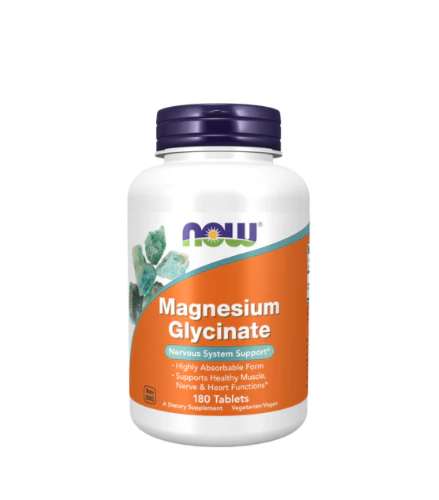 NOW Magnesium Glycinate 100 mg, 180 Tablets | Highly Absorbable Magnesium Bisglycinate