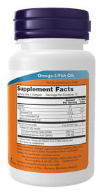 NOW Omega-3 Fish Oil 1000 mg, 100 Softgels | Molecularly Distilled Omega-3 Fish Oil – product photo