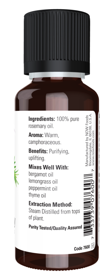 NOW Rosemary Essential Oil Pure 30ml | Pure Steam-Distilled Rosemary Oil – product photo