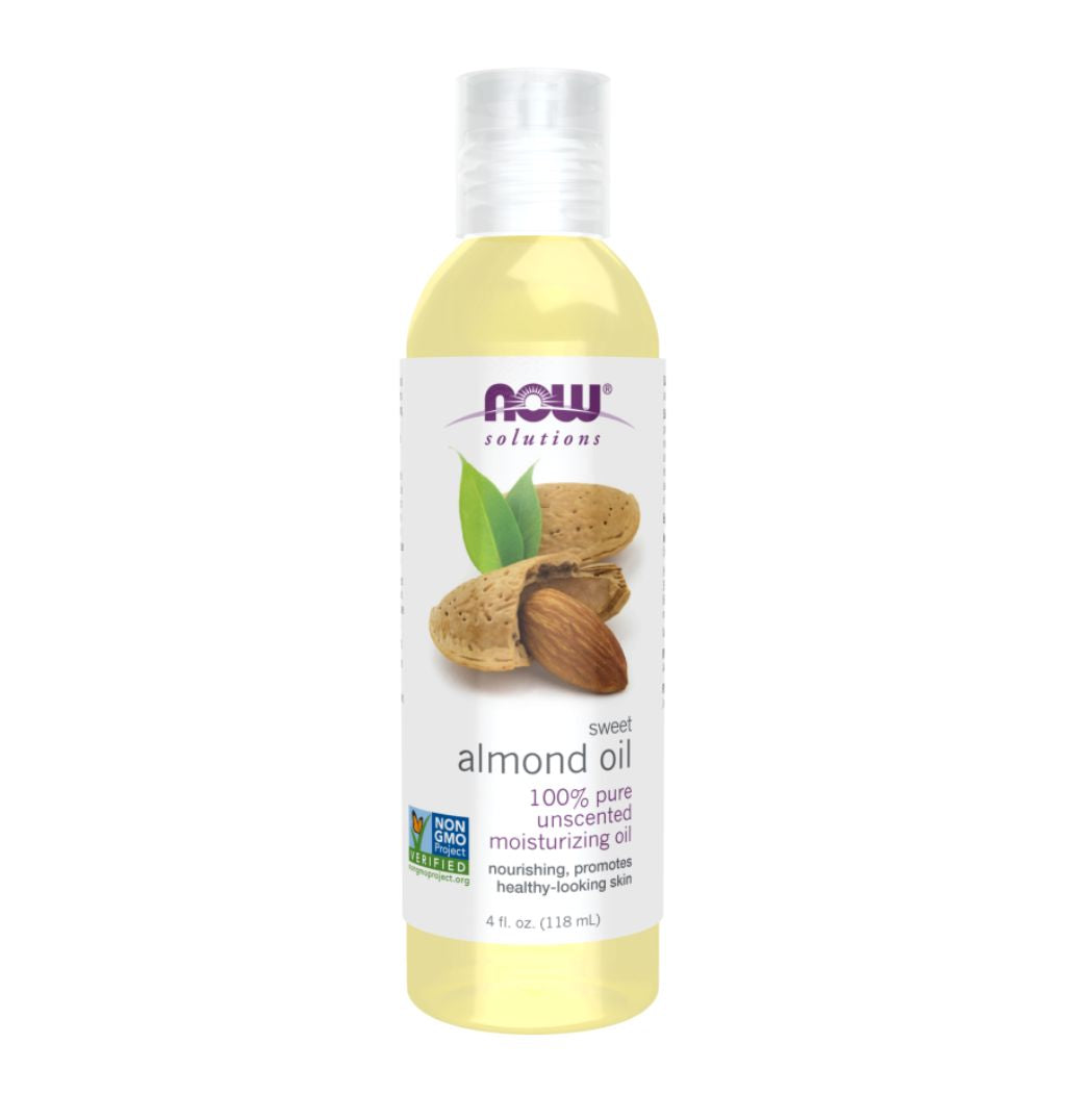 NOW Sweet Almond Oil Pure Unscented 118ml | Pure Nourishing Almond Oil