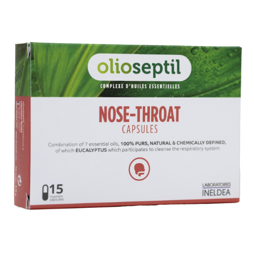 Olioseptil Nose-Throat, 15 Vegetable Capsules